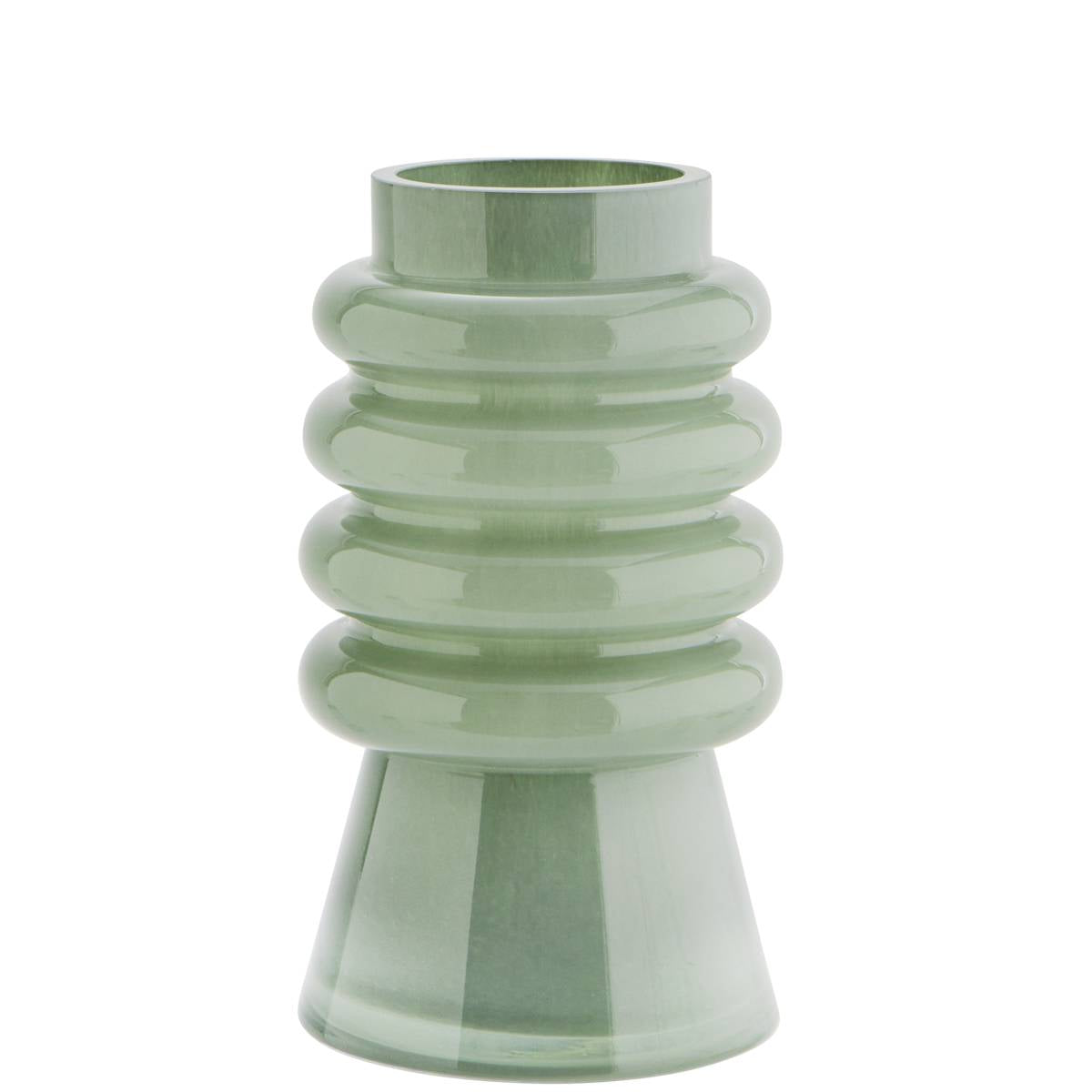 Vase en verre vert céladon
