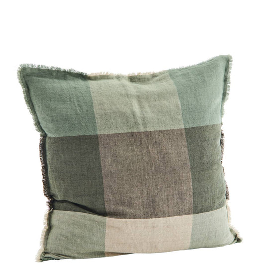 Coussin vert, taupe clair, gris 60x60